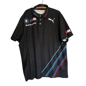 BMW Motorsport Puma Mens 3XL Black Short Sleeve Polo Shirt Racing Autos Cars